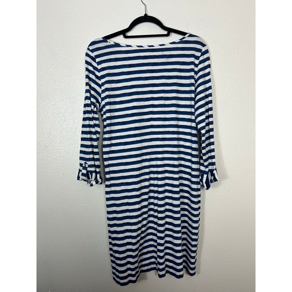 Lilly Pulitzer Marlowe Watercolor Striped Dress Navy Large Nautical Coastal - Picture 10 of 10